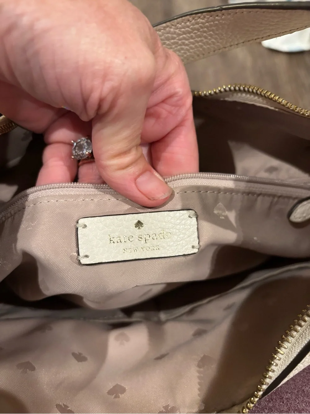 kate spade Pebbled Leather Shoulder Hobo in Ivory